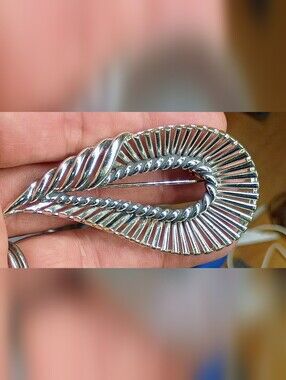 Vtg MARBOUX Signed Mid-Century Silver Toned Broach Statement Piece Collectable